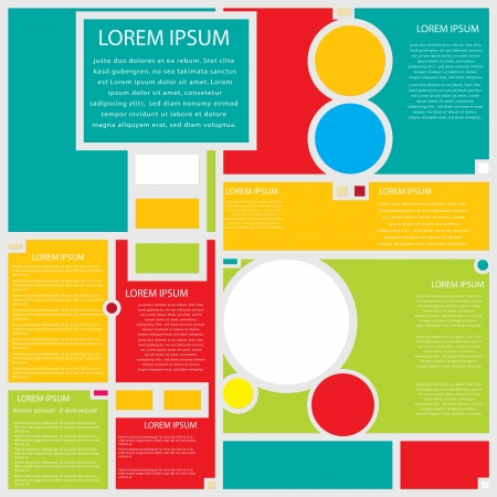 Conceptual web page design in shapes and colors のイラスト素材