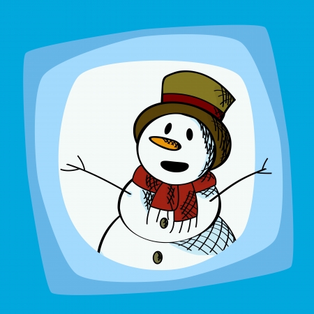 Snowman clip art illustration for winter holidaysのイラスト素材