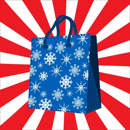 Wintersales shopping  bag with snowflakes silhouettes design のイラスト素材