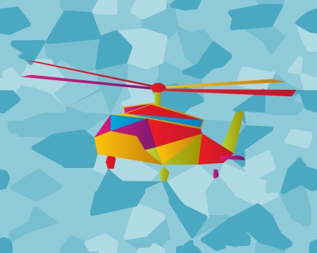 Stained glass helicopter, graphic artsのイラスト素材