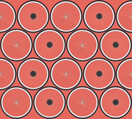 Seamless background pattern with bicycle wheelsのイラスト素材