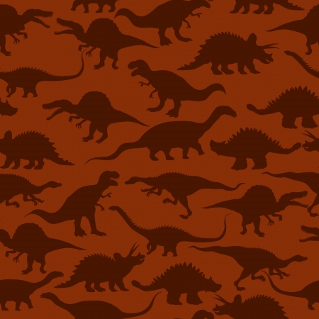 A seamless pattern with dinosaur silhouettesのイラスト素材