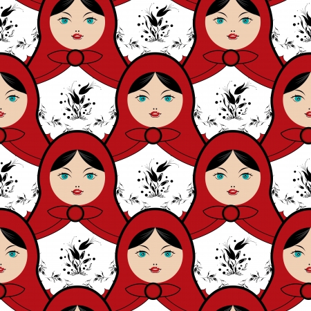 Matryoshka tile, seamless pattern designのイラスト素材