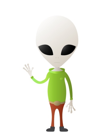 Cute alien character figure over whiteのイラスト素材