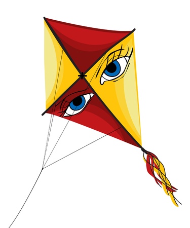 Illustration of isolated kite on white backgroundのイラスト素材