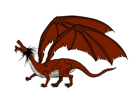 Illustration of a red dragonのイラスト素材
