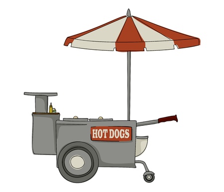 Booth stand hot dog on white backgroundのイラスト素材