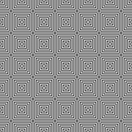 Black and white decorative asian seamless square patternのイラスト素材