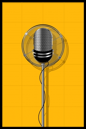 Illustration of a old microphoneのイラスト素材