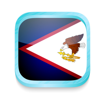 Smart phone button with American Samoa flagのイラスト素材