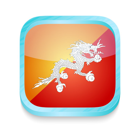 Smart phone button with Bhutan flagのイラスト素材