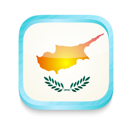 Smart phone button with Cyprus flagのイラスト素材