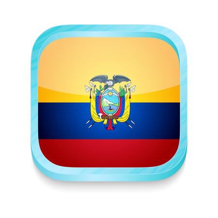 Smart phone button with Ecuador flagのイラスト素材