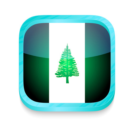 Smart phone button with Norfolk Island flagのイラスト素材