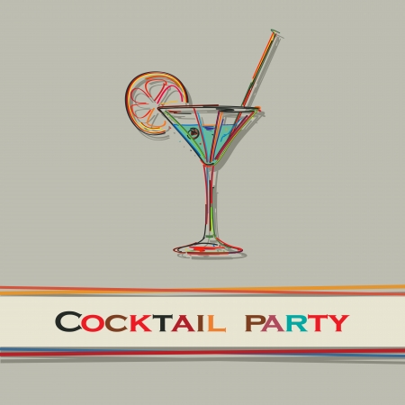 Cocktail menu, party card designのイラスト素材