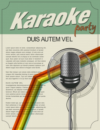 Karaoke party invitation, retro style designのイラスト素材