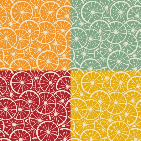 Citrus seamless pattern in colorsのイラスト素材