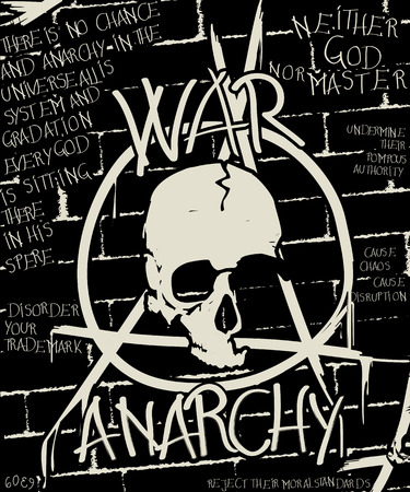 War and anarchy poster, abstract grunge backgroundのイラスト素材