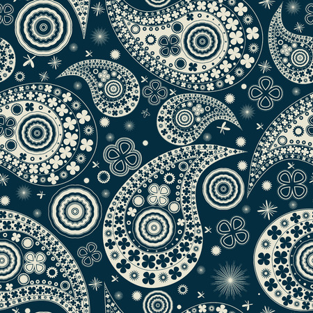 Clover seamless paisley, background pattern のイラスト素材