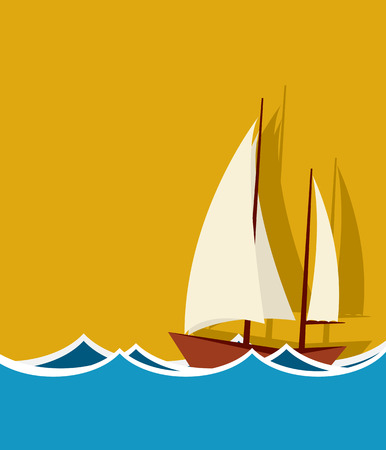 Sailing boat background with room for textのイラスト素材