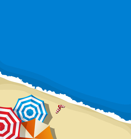 A summer beach background illustrationのイラスト素材