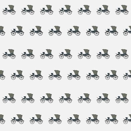 Seamless pattern with antique carriage, vintage backgroundのイラスト素材