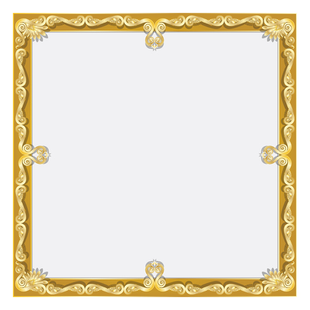 Golden antique frame for your text or pictureのイラスト素材