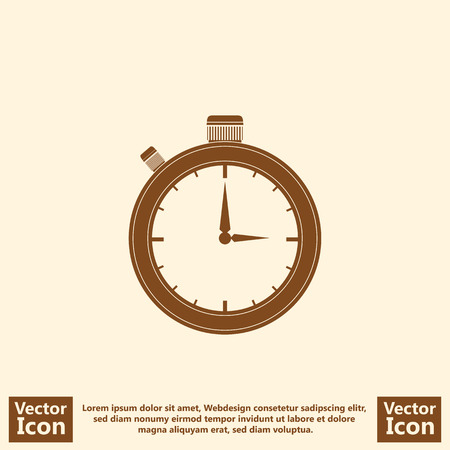Flat style icon with stopwatch symbolのイラスト素材