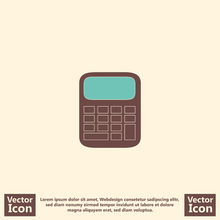 Flat style icon with calculator symbolのイラスト素材