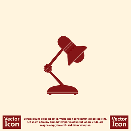 Flat style icon with desk lamp symbolのイラスト素材