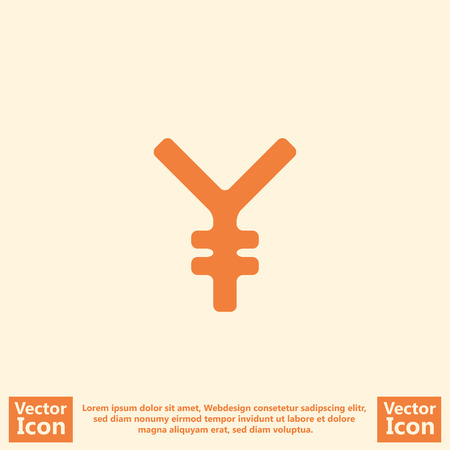Flat style icon with yen symbolのイラスト素材