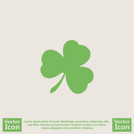 Flat style icon with clover symbolのイラスト素材