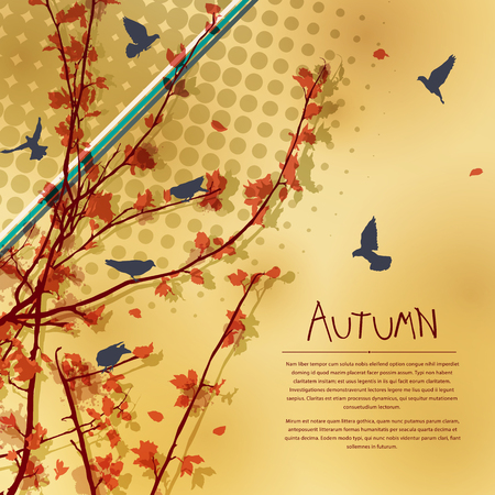 Autumn tree composition with room for textのイラスト素材