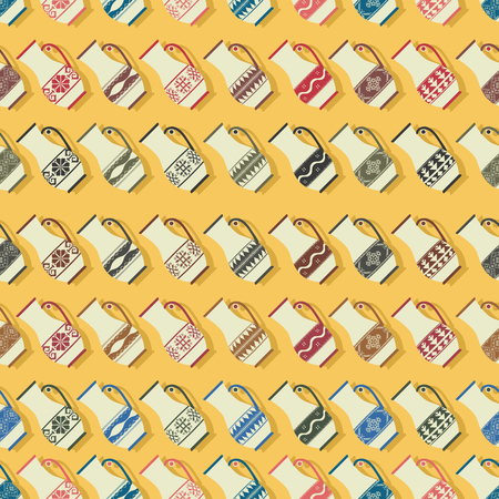 Seamless pattern design with decorative clay ceramicsのイラスト素材