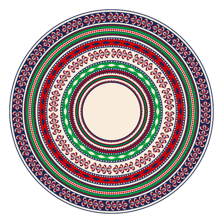 Traditional Romanian round decorative element, vector templateのイラスト素材