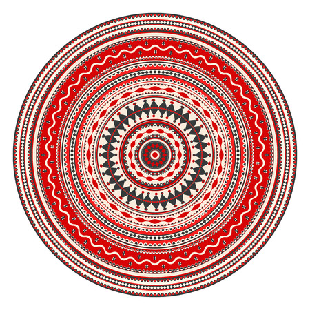 Traditional Romanian round decorative element, vector templateのイラスト素材