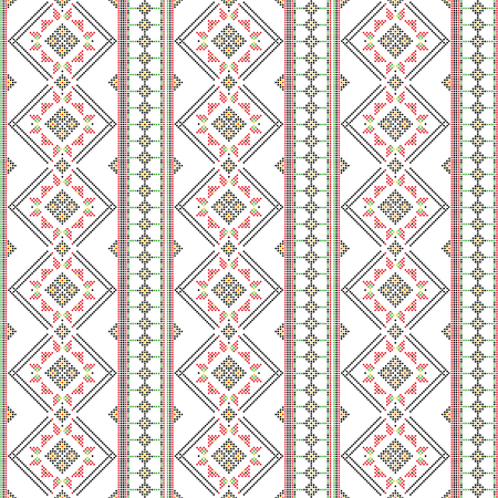 Traditional romanian embroidery seamless pattern designのイラスト素材