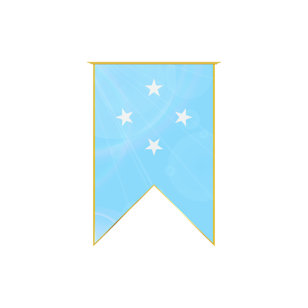 Luxury vertical ribbon with Federated States of Micronesia flag framed in goldのイラスト素材