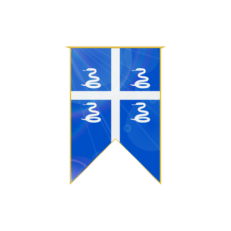 Luxury vertical ribbon with Martinique flag framed in goldのイラスト素材