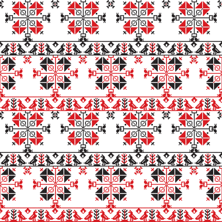 Seamless pattern design inspired by Romanian traditional embroideryのイラスト素材