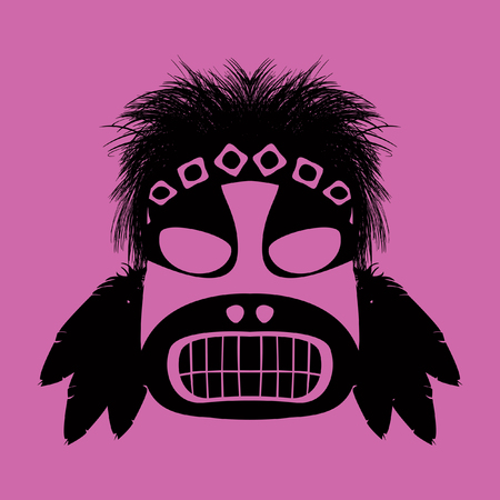 Tribal mask design, abstract artのイラスト素材