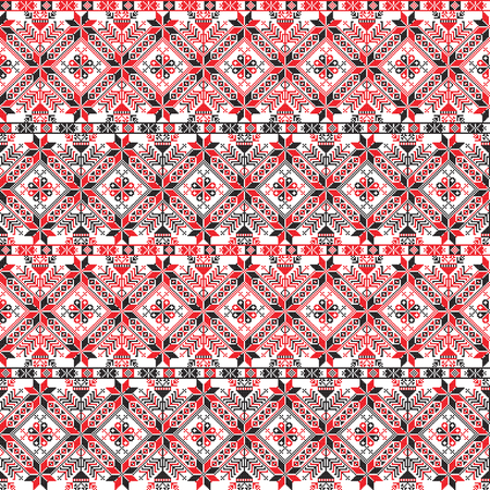 Seamless pattern design inspired by Hungarian traditional embroideryのイラスト素材