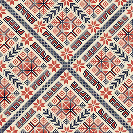 Seamless pattern design with traditional Palestinian embroidery motifのイラスト素材