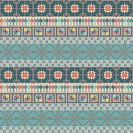 Seamless pattern design with traditional Palestinian embroidery motif