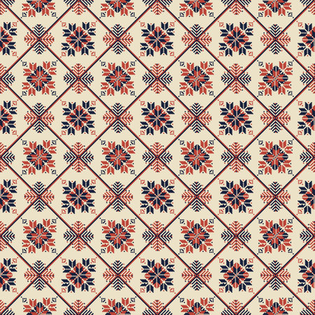 Seamless pattern design with traditional Palestinian embroidery motifのイラスト素材