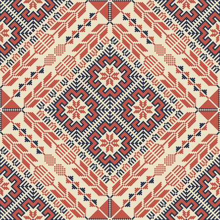 Seamless pattern design with traditional Palestinian embroidery motifのイラスト素材