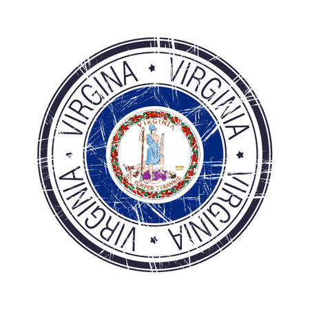 Great state of Virginia postal rubber stamp, vector object over white backgroundのイラスト素材