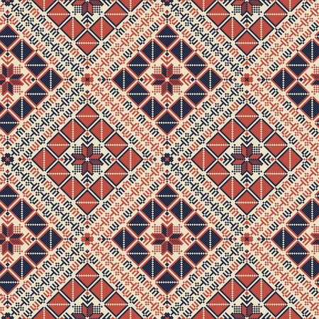 Seamless pattern design with traditional Palestinian embroidery motifのイラスト素材