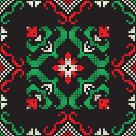 Romanian vector pattern inspired from traditional embroideryのイラスト素材