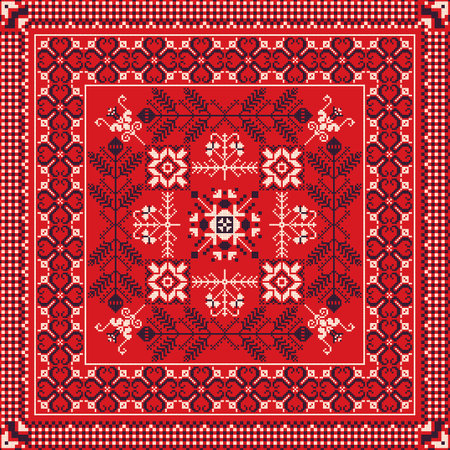 Romanian vector pattern inspired from traditional embroideryのイラスト素材